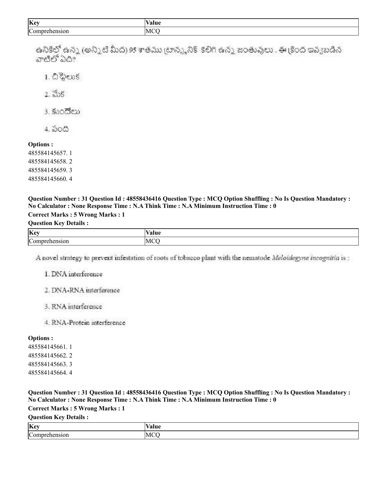 CUET 2023 English Telugu Shift 3 Question Papers - 22 June 2023 - Page 34