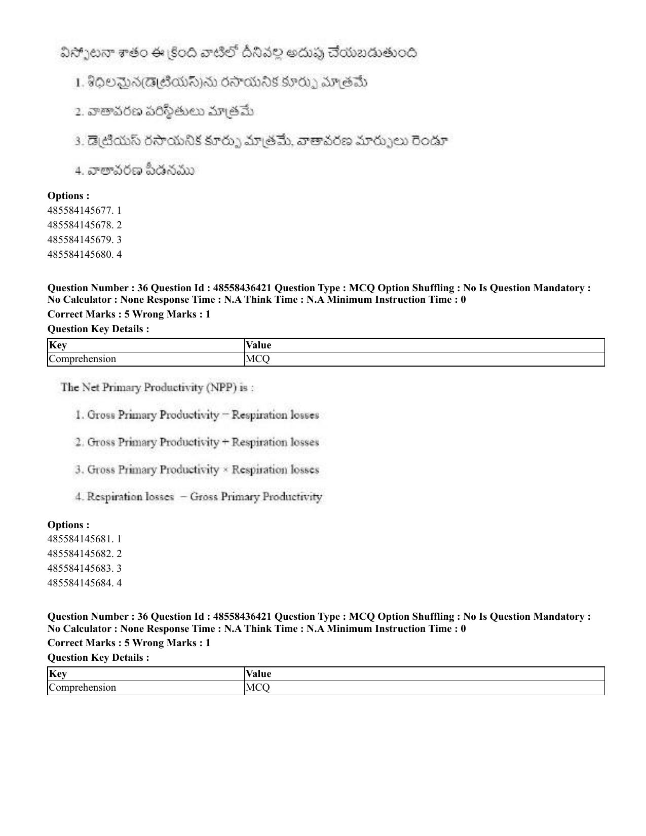 CUET 2023 English Telugu Shift 3 Question Papers - 22 June 2023 - Page 39
