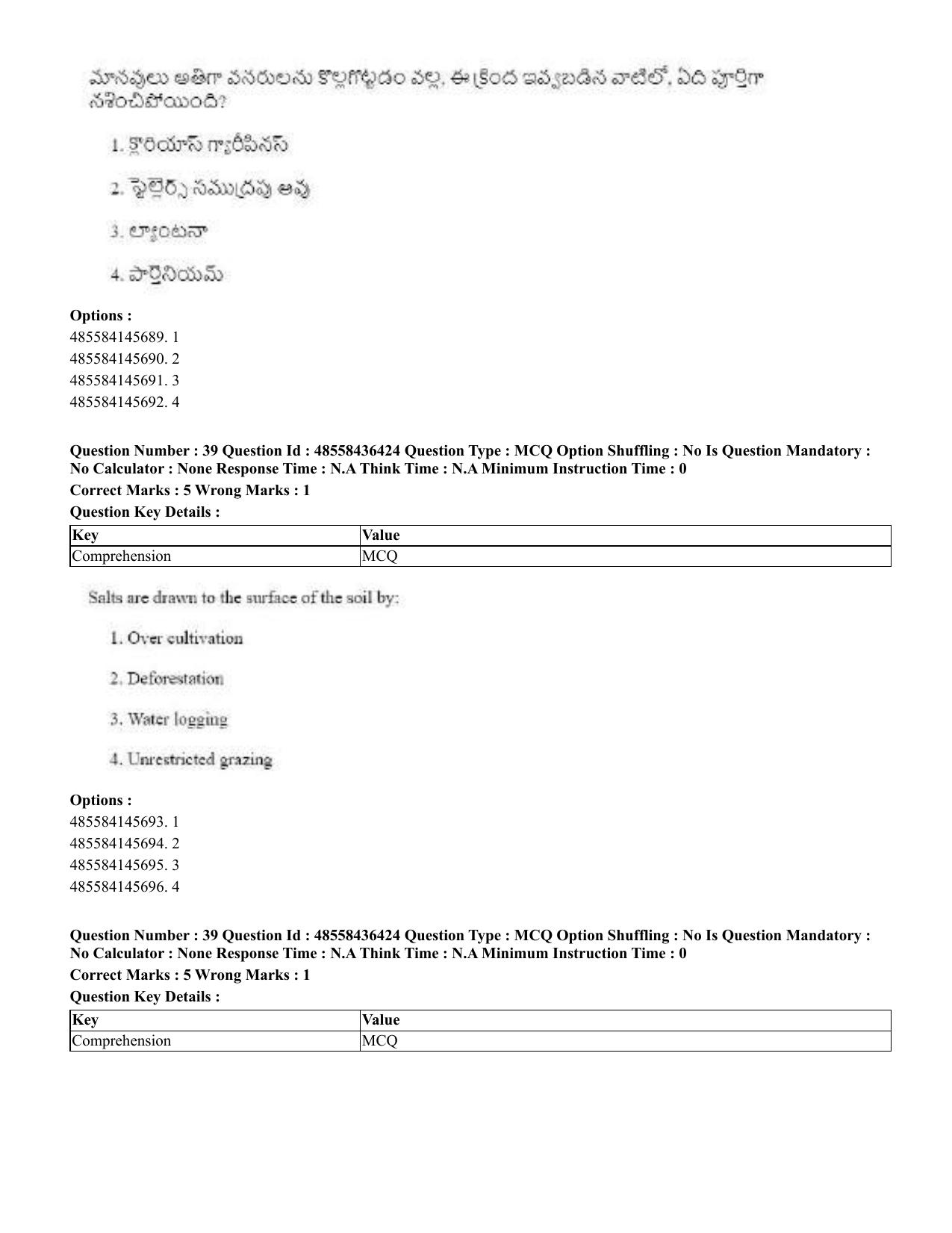 CUET 2023 English Telugu Shift 3 Question Papers - 22 June 2023 - Page 42