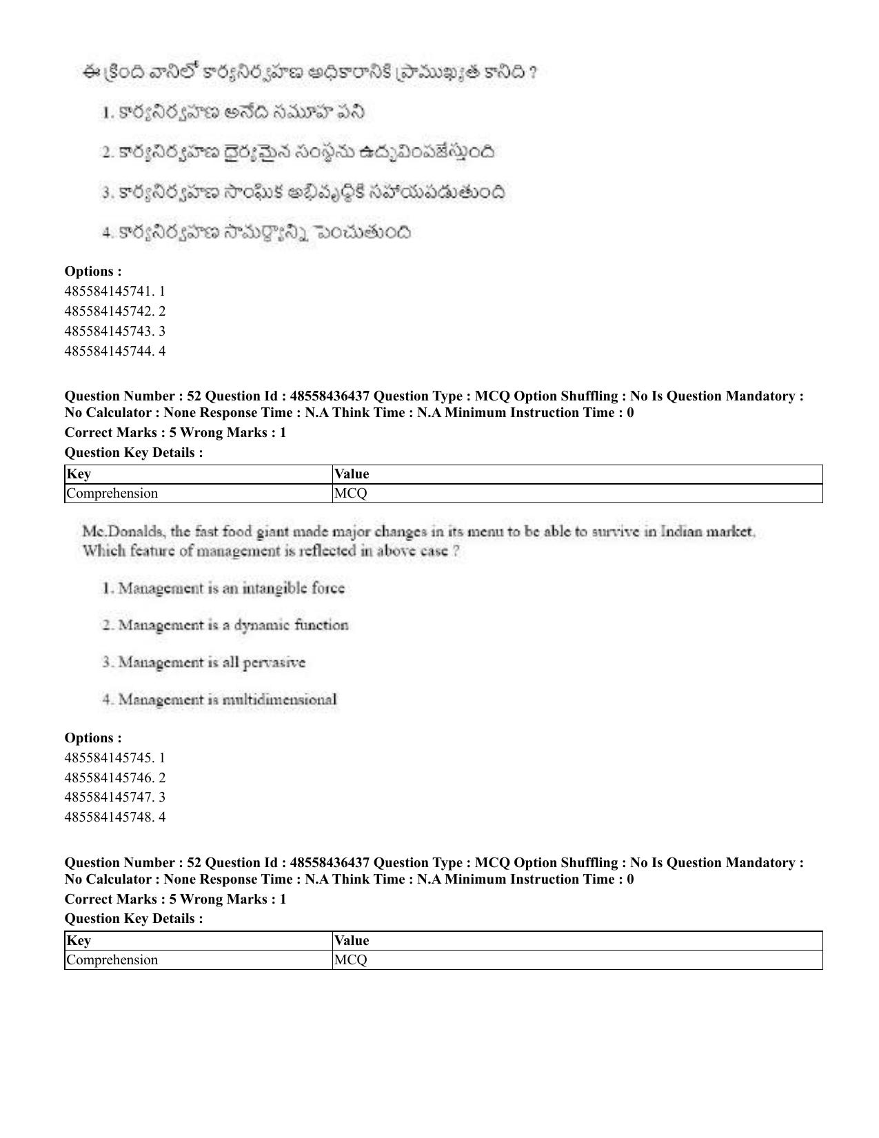 CUET 2023 English Telugu Shift 3 Question Papers - 22 June 2023 - Page 62