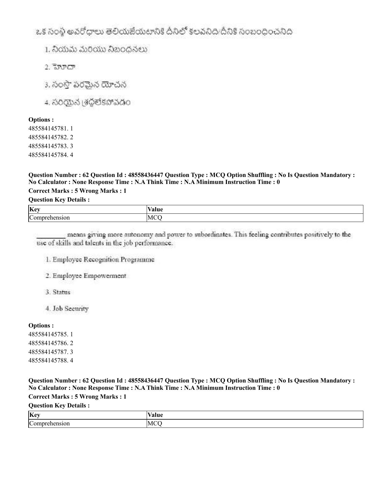 CUET 2023 English Telugu Shift 3 Question Papers - 22 June 2023 - Page 72