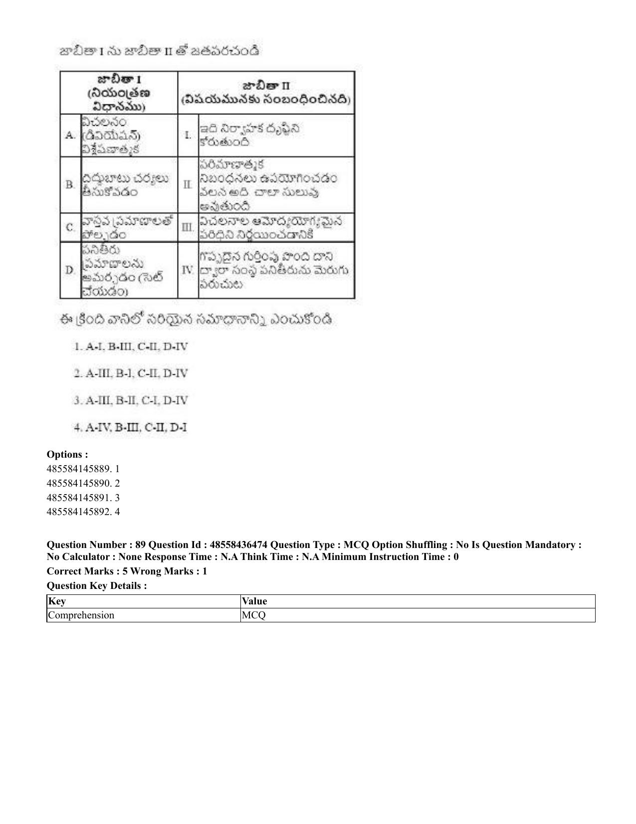 CUET 2023 English Telugu Shift 3 Question Papers - 22 June 2023 - Page 103
