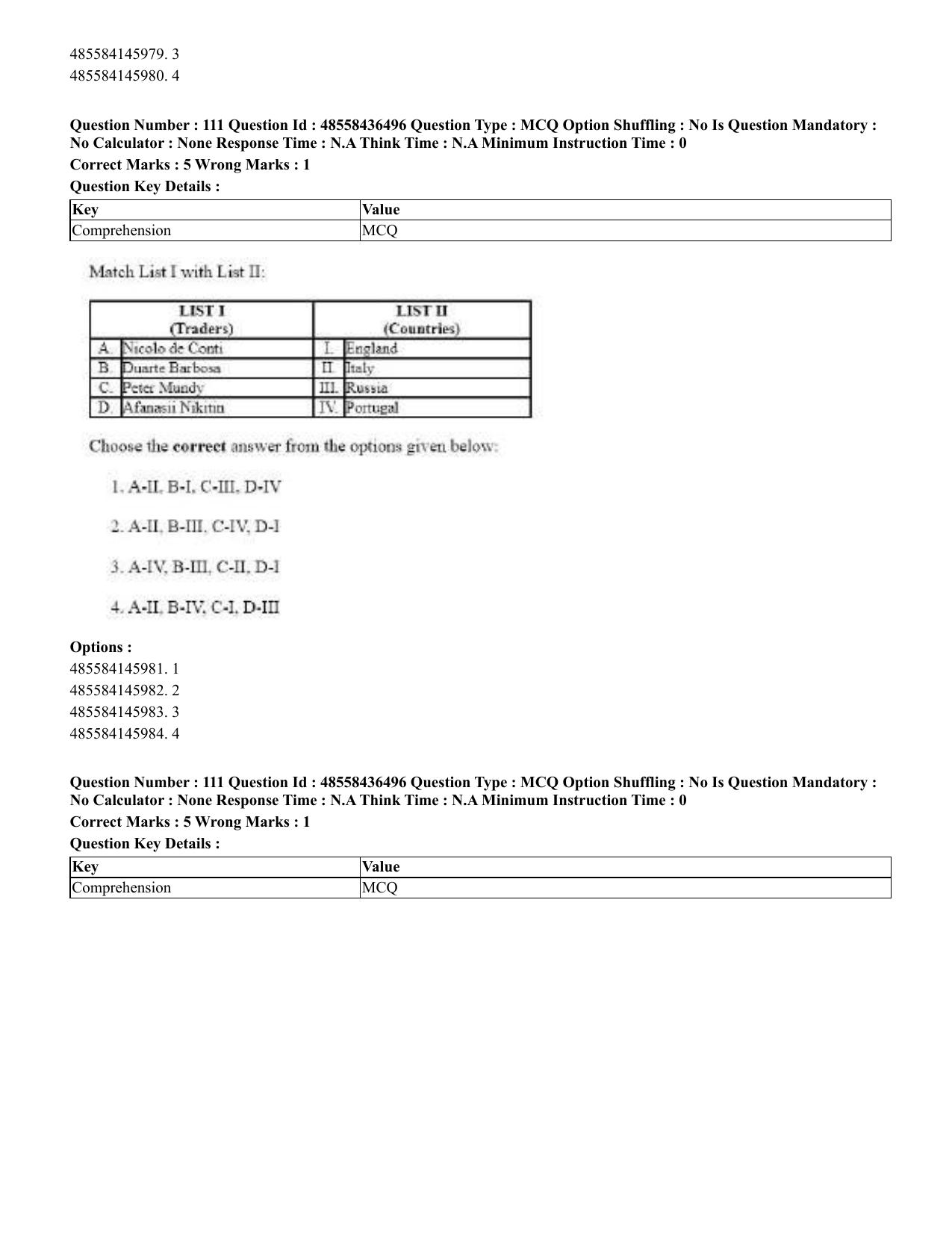 CUET 2023 English Telugu Shift 3 Question Papers - 22 June 2023 - Page 136