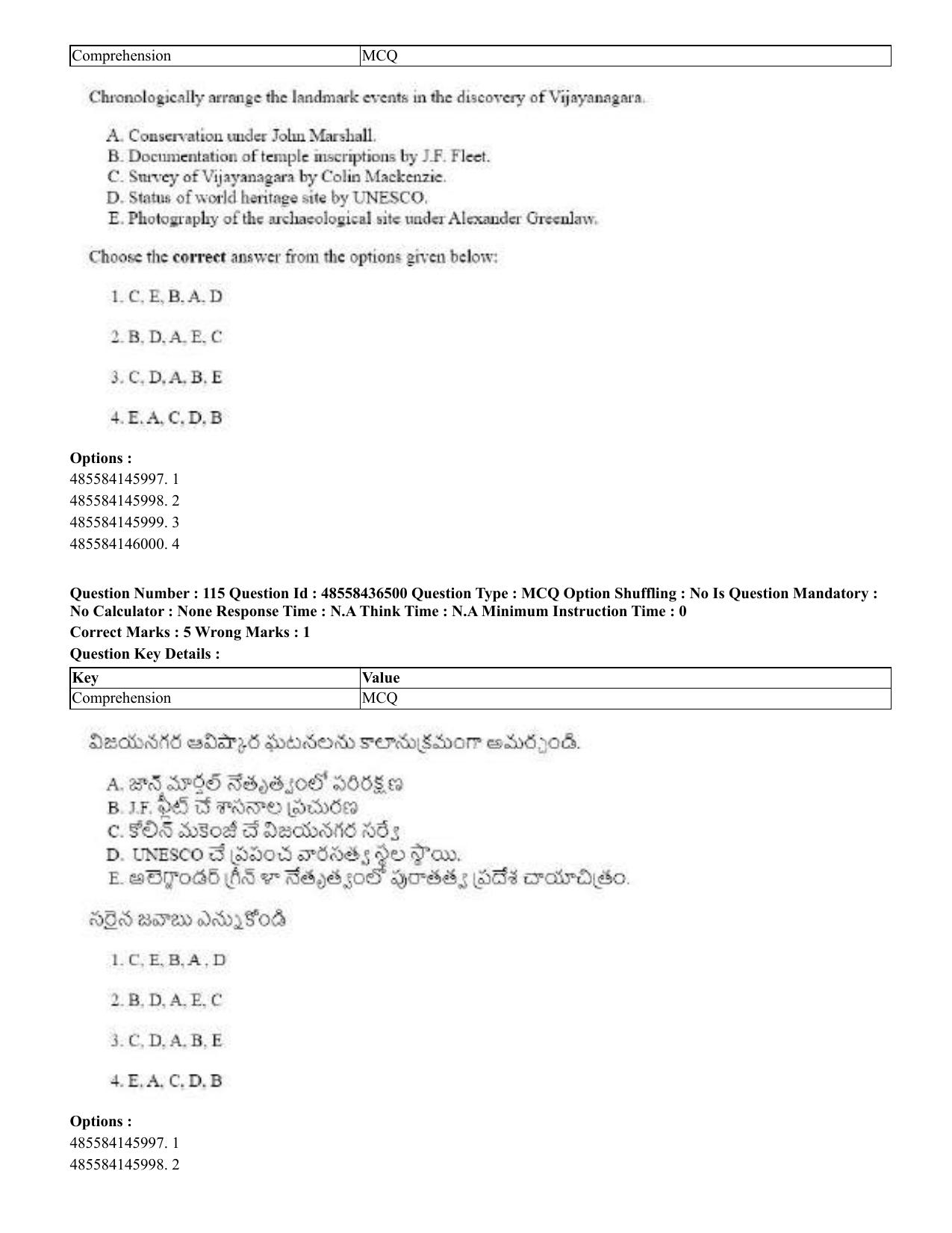 CUET 2023 English Telugu Shift 3 Question Papers - 22 June 2023 - Page 141