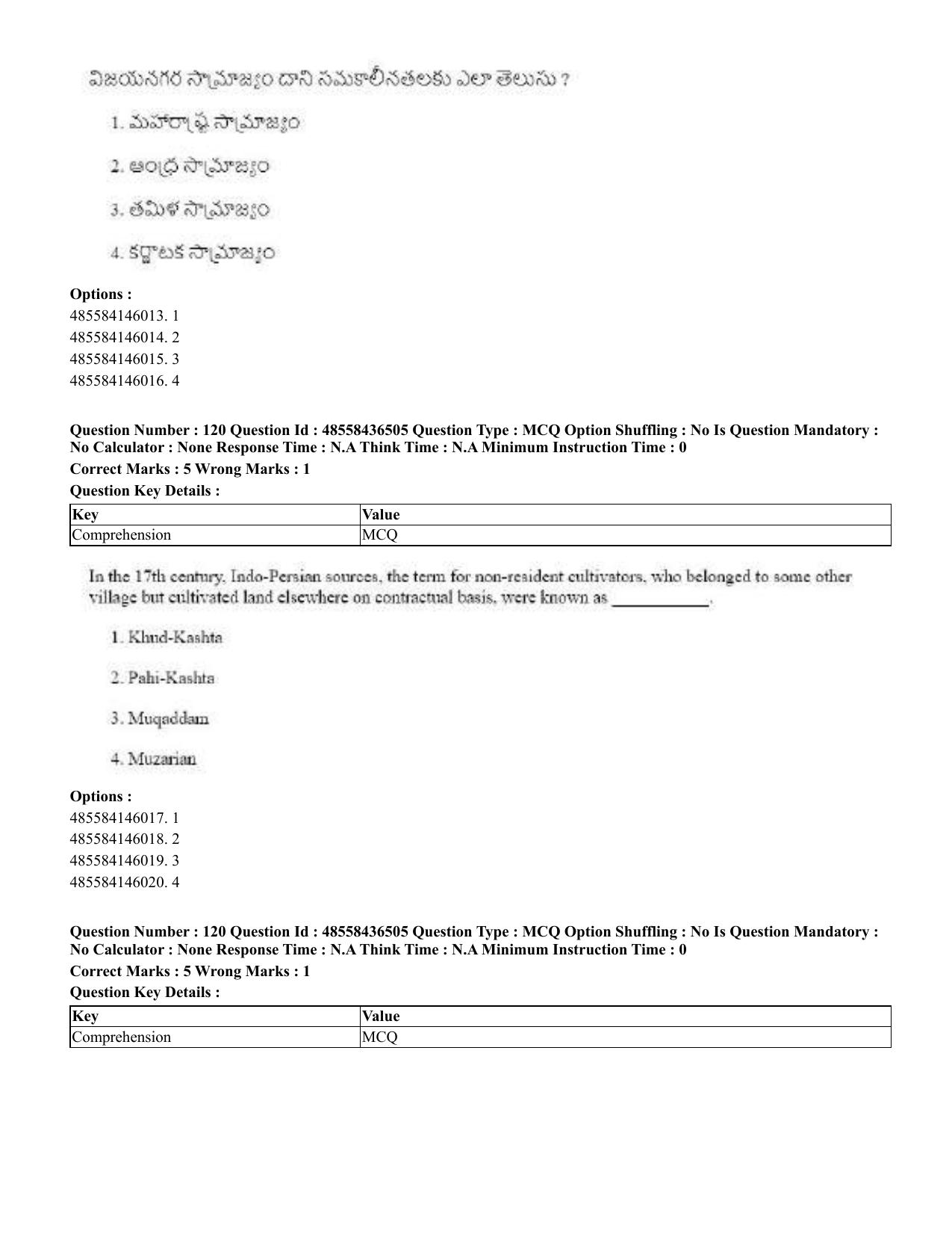 CUET 2023 English Telugu Shift 3 Question Papers - 22 June 2023 - Page 146