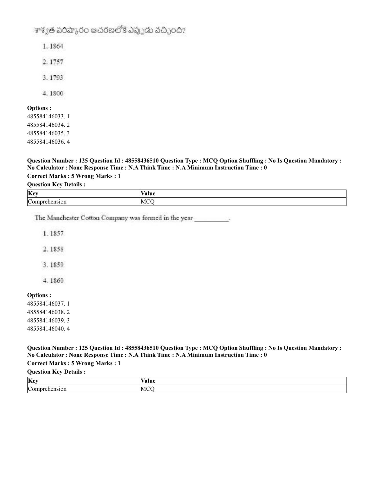 CUET 2023 English Telugu Shift 3 Question Papers - 22 June 2023 - Page 151