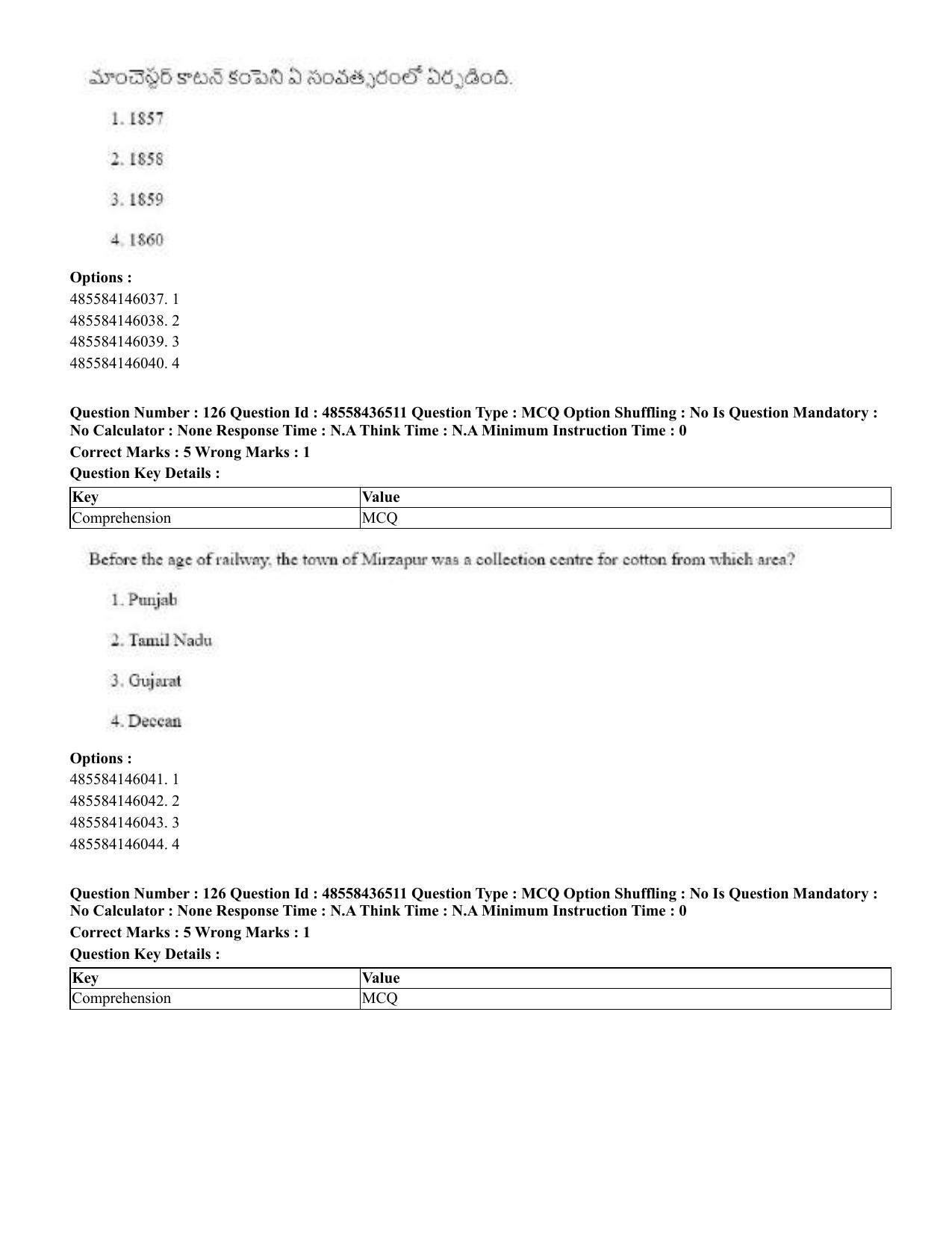 CUET 2023 English Telugu Shift 3 Question Papers - 22 June 2023 - Page 152