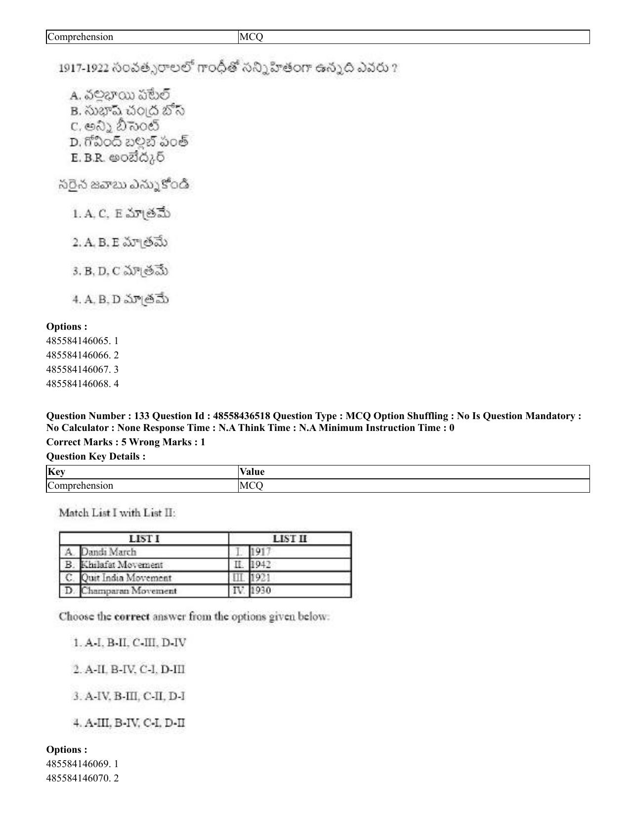 CUET 2023 English Telugu Shift 3 Question Papers - 22 June 2023 - Page 159