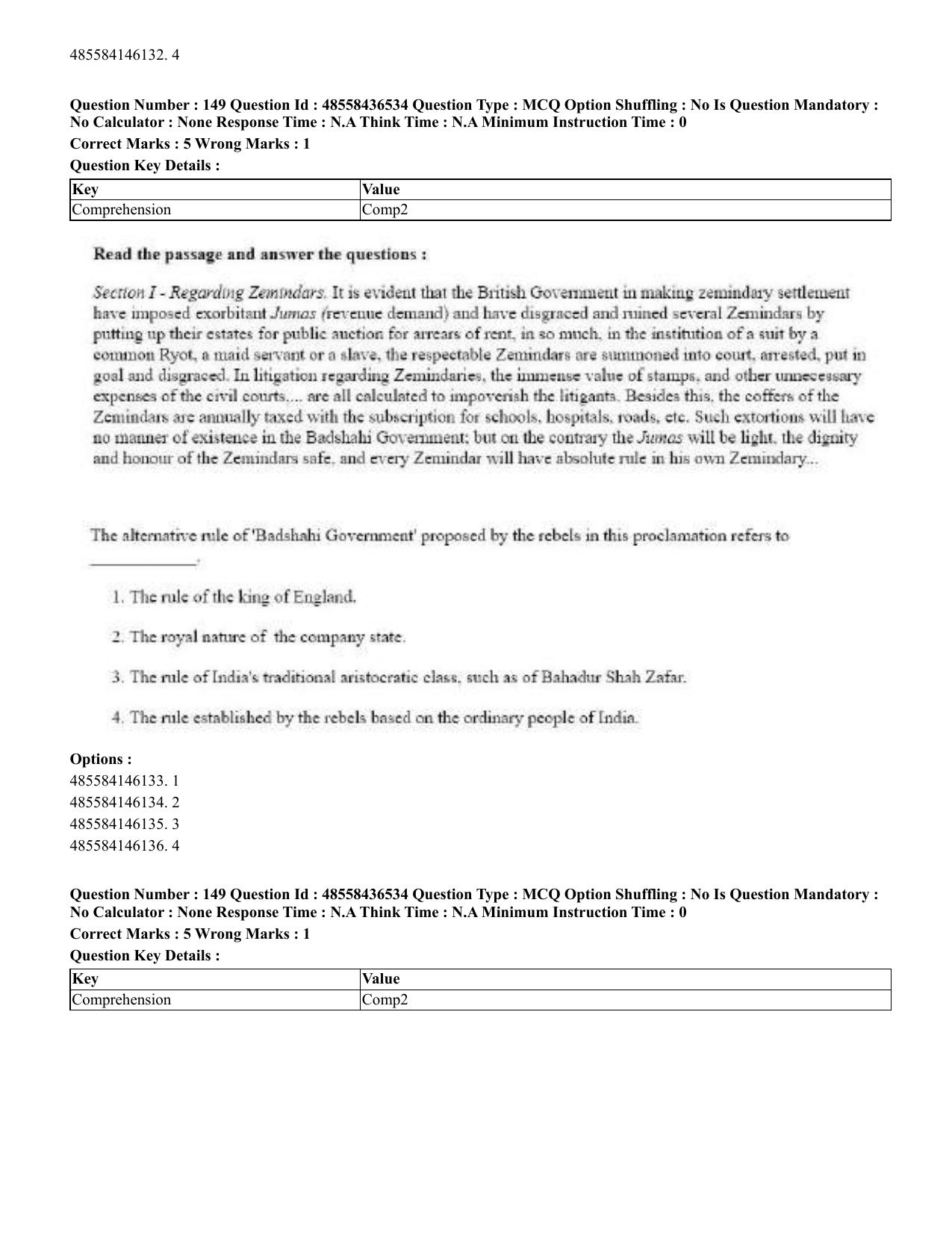 CUET 2023 English Telugu Shift 3 Question Papers - 22 June 2023 - Page 181