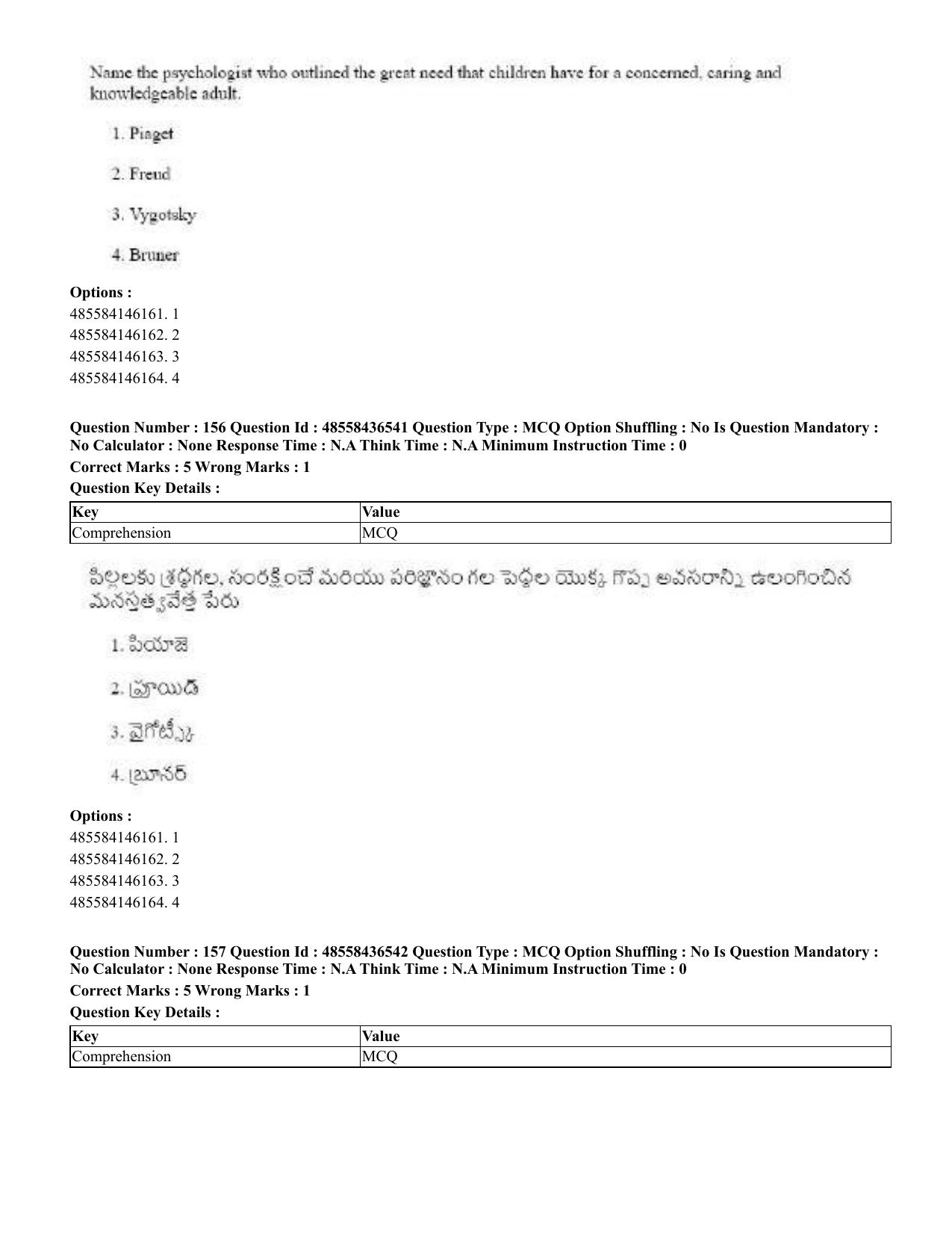 CUET 2023 English Telugu Shift 3 Question Papers - 22 June 2023 - Page 190