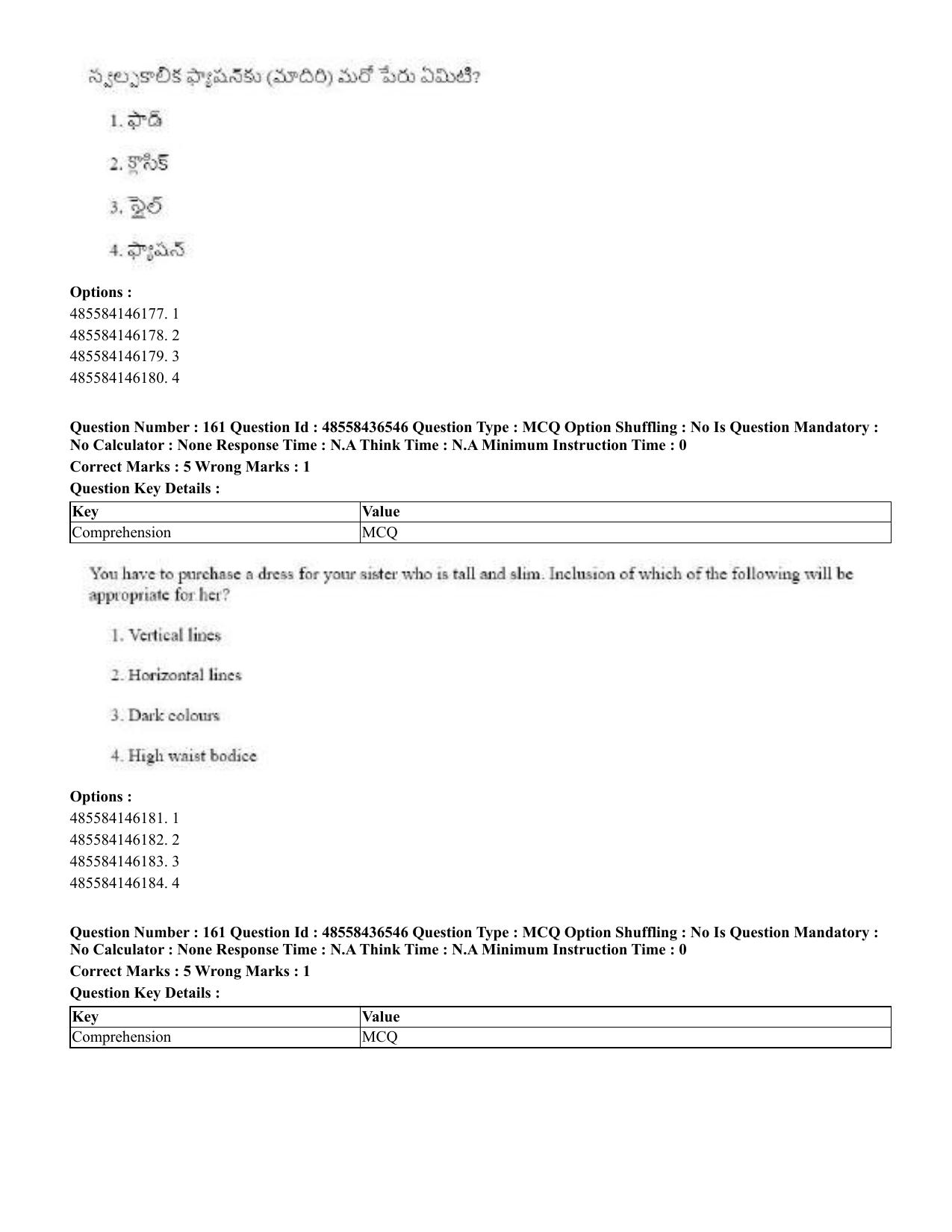 CUET 2023 English Telugu Shift 3 Question Papers - 22 June 2023 - Page 195