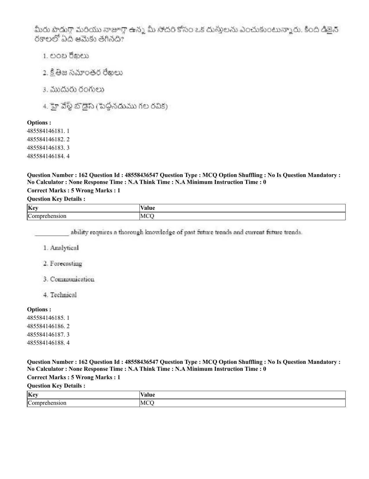 CUET 2023 English Telugu Shift 3 Question Papers - 22 June 2023 - Page 196
