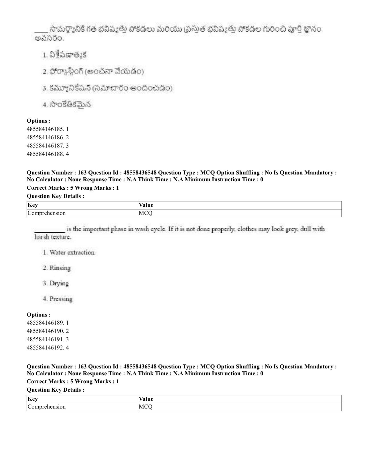 CUET 2023 English Telugu Shift 3 Question Papers - 22 June 2023 - Page 197