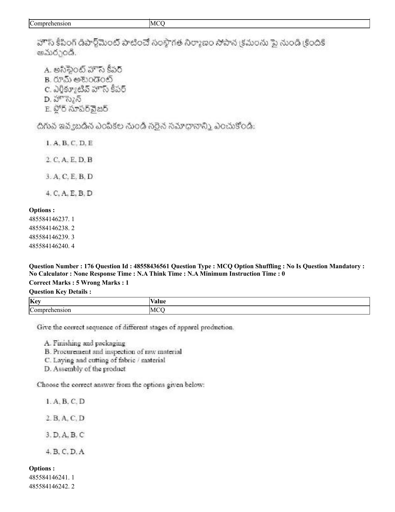 CUET 2023 English Telugu Shift 3 Question Papers - 22 June 2023 - Page 210