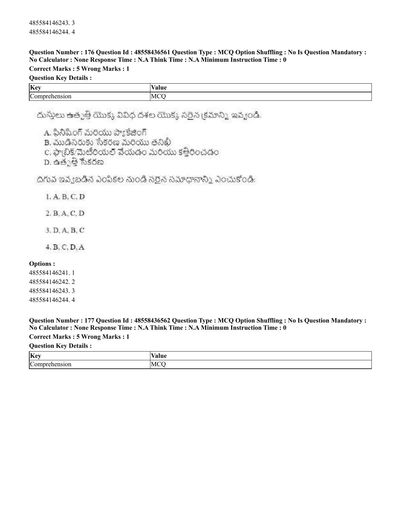CUET 2023 English Telugu Shift 3 Question Papers - 22 June 2023 - Page 211