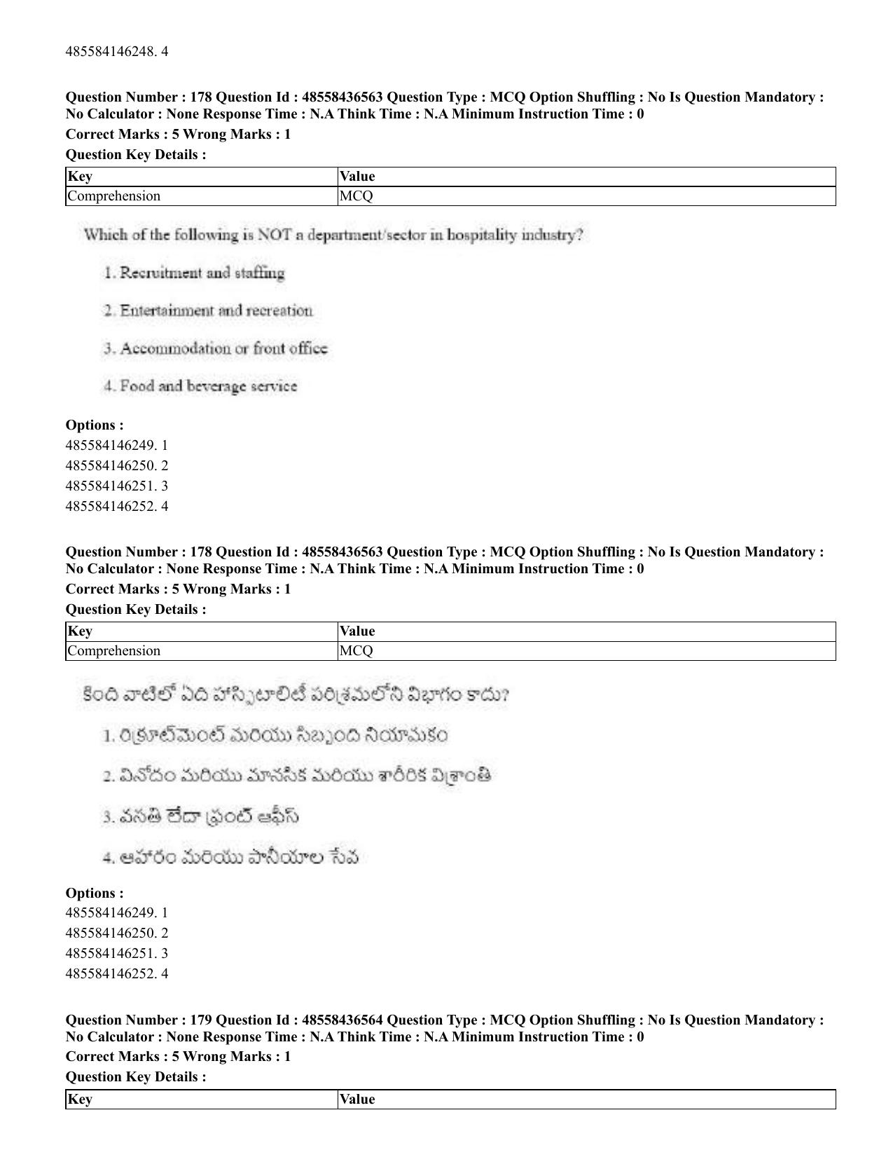 CUET 2023 English Telugu Shift 3 Question Papers - 22 June 2023 - Page 213
