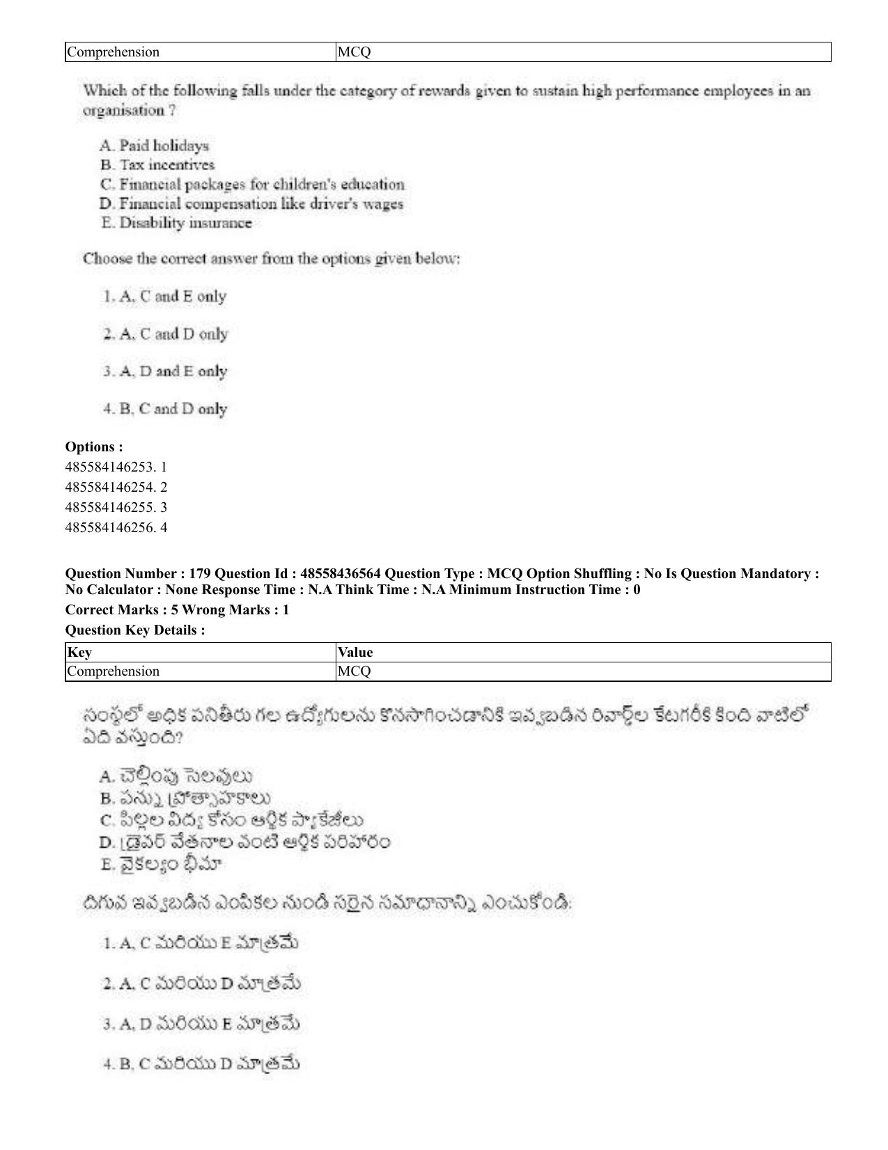CUET 2023 English Telugu Shift 3 Question Papers - 22 June 2023 - Page 214