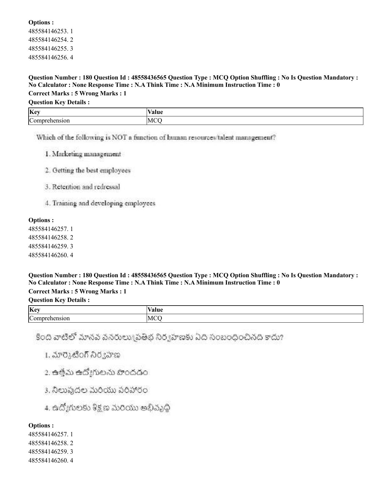 CUET 2023 English Telugu Shift 3 Question Papers - 22 June 2023 - Page 215