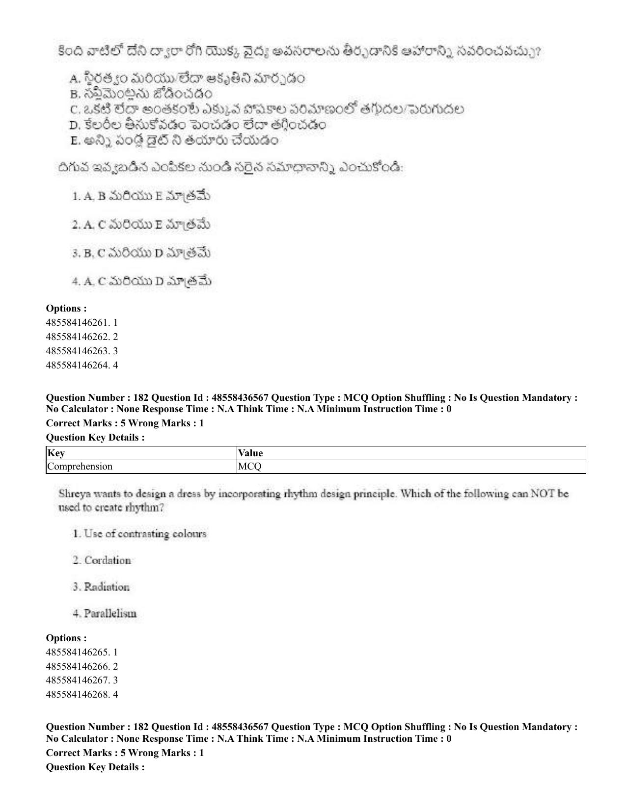 CUET 2023 English Telugu Shift 3 Question Papers - 22 June 2023 - Page 217