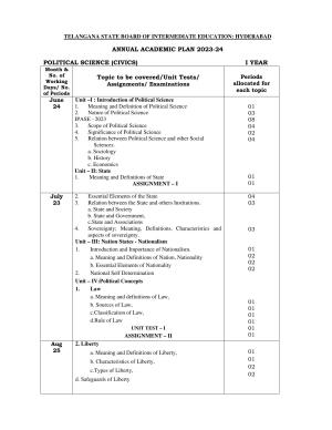 Telangana Board: TS Inter 1st Year POLITICAL SCIENCE Syllabus