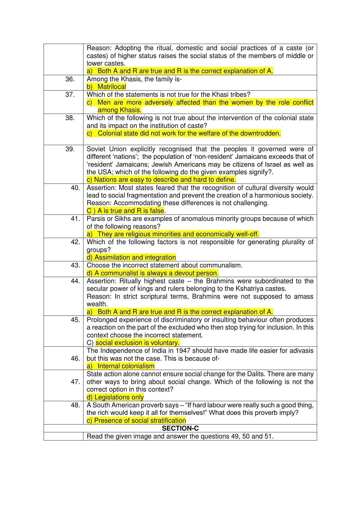 CBSE Class 12 Sociology Marking Scheme and Solutions 2021-22 - Page 3