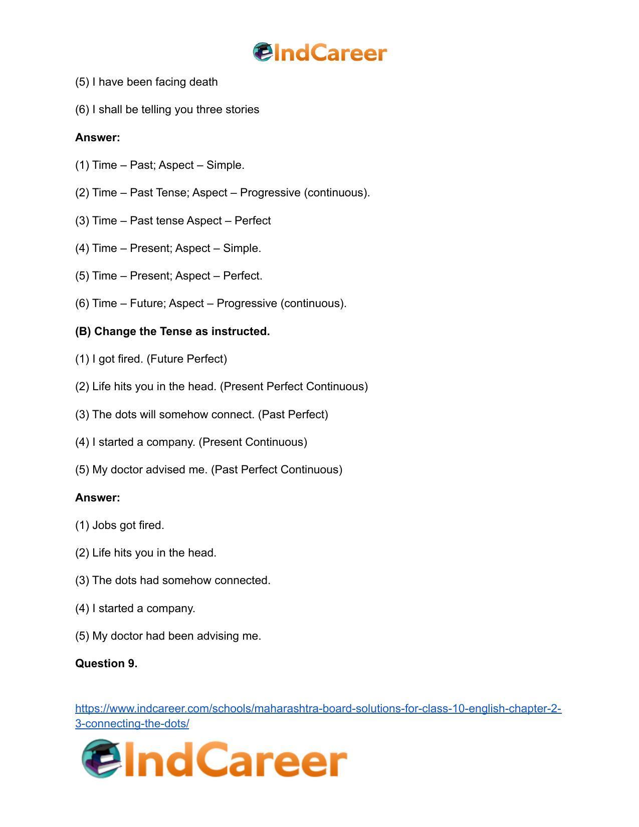 Maharashtra Board Solutions for Class 10- English: Chapter 2.3- Connecting the Dots - Page 16