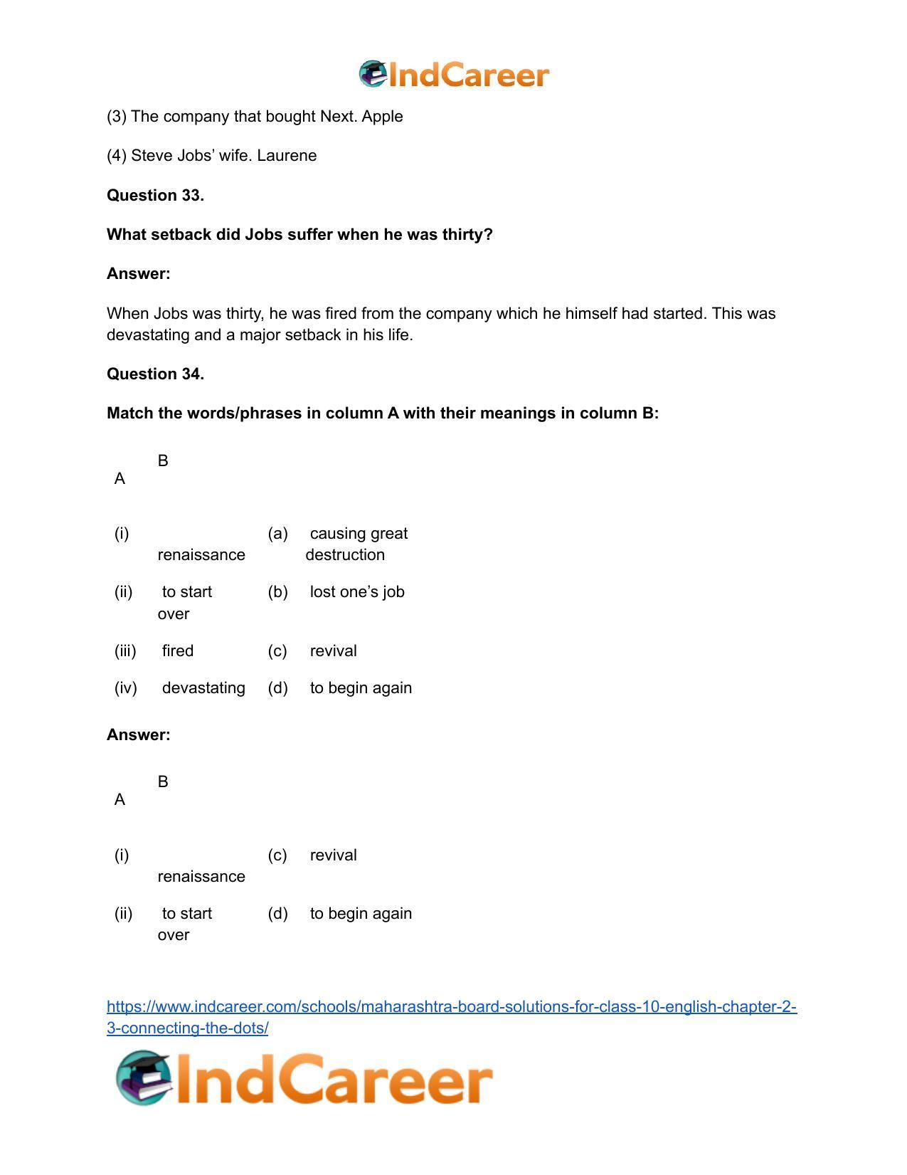 Maharashtra Board Solutions for Class 10- English: Chapter 2.3- Connecting the Dots - Page 28