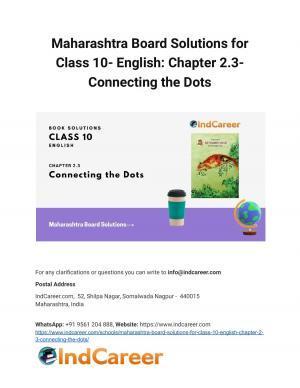 Maharashtra Board Solutions for Class 10- English: Chapter 2.3- Connecting the Dots