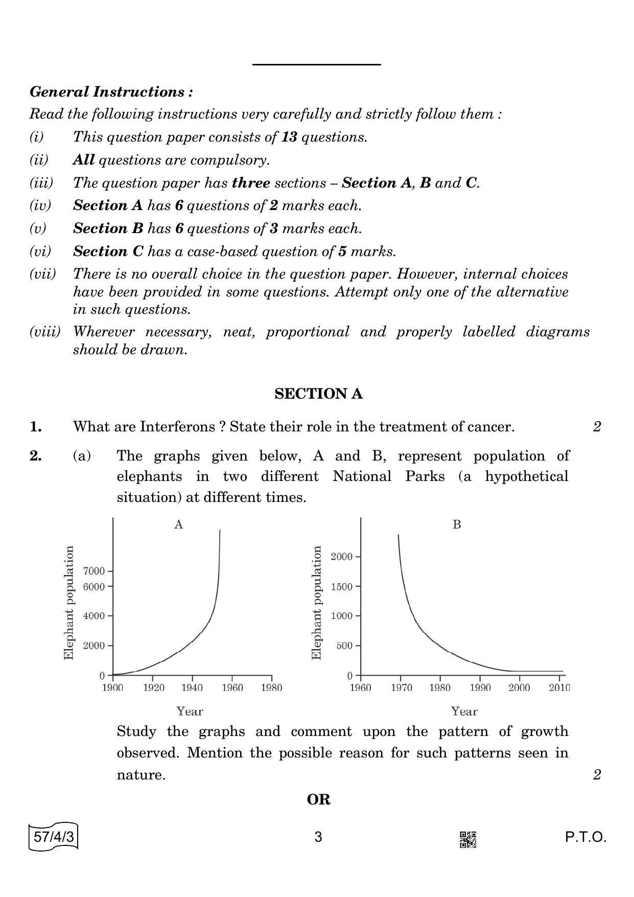 CBSE Class 12 57-4-3 Biology 2022 Question Paper - Page 3