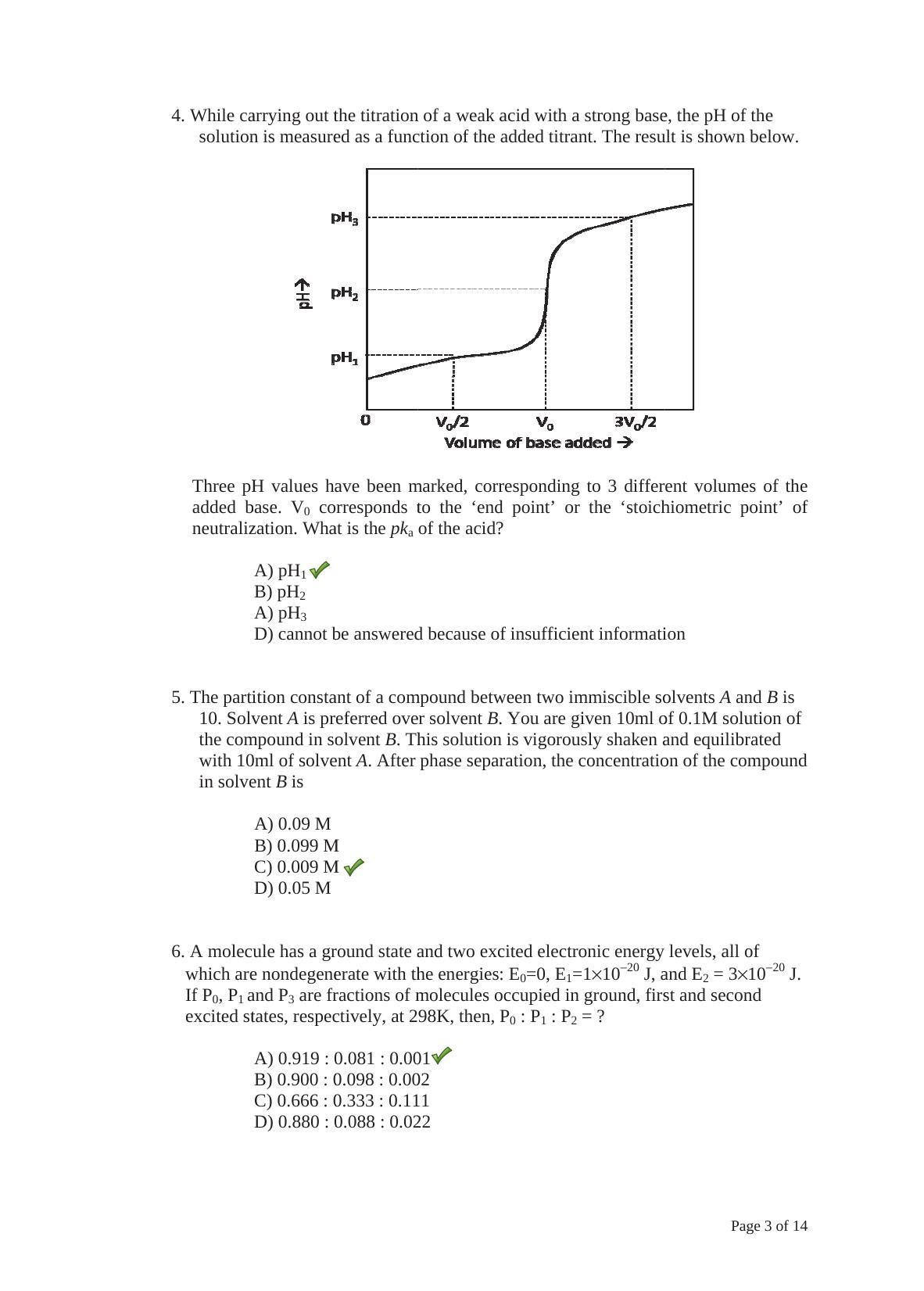 TIFR GS 2014 Chemistry Y Question Paper - Page 3