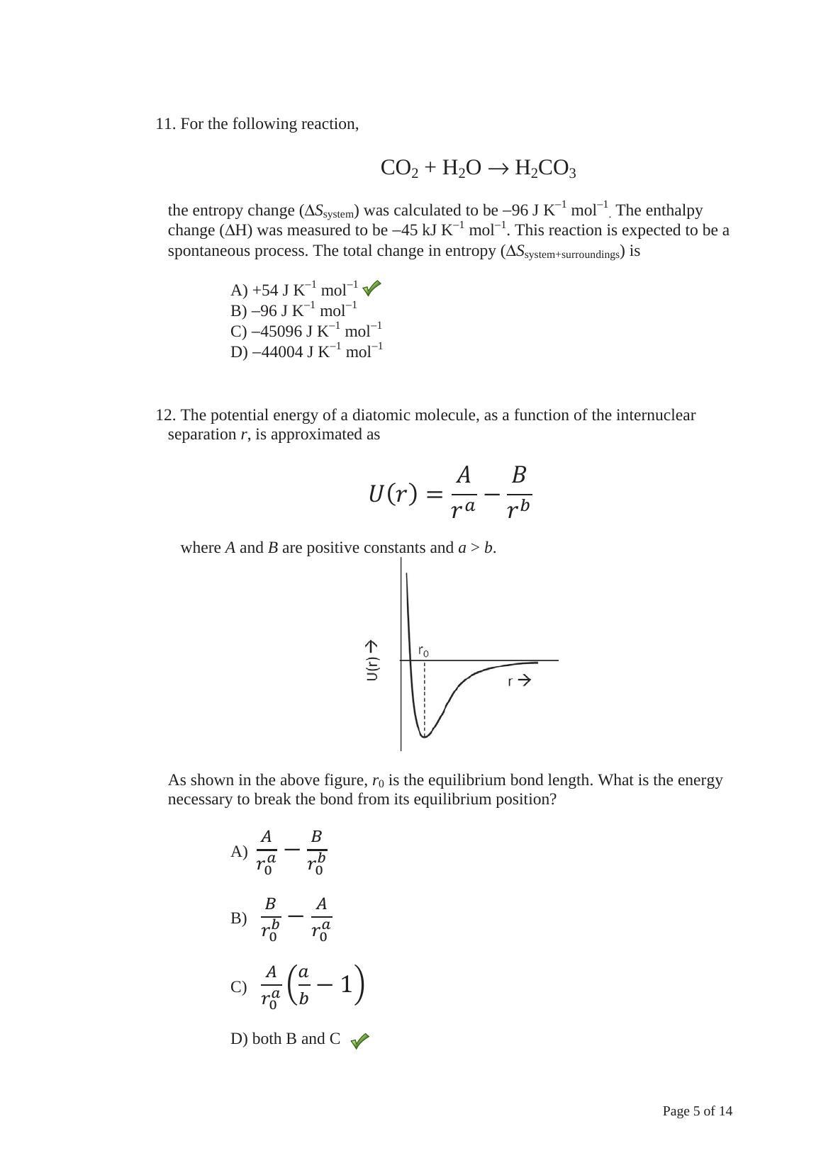 TIFR GS 2014 Chemistry Y Question Paper - Page 5