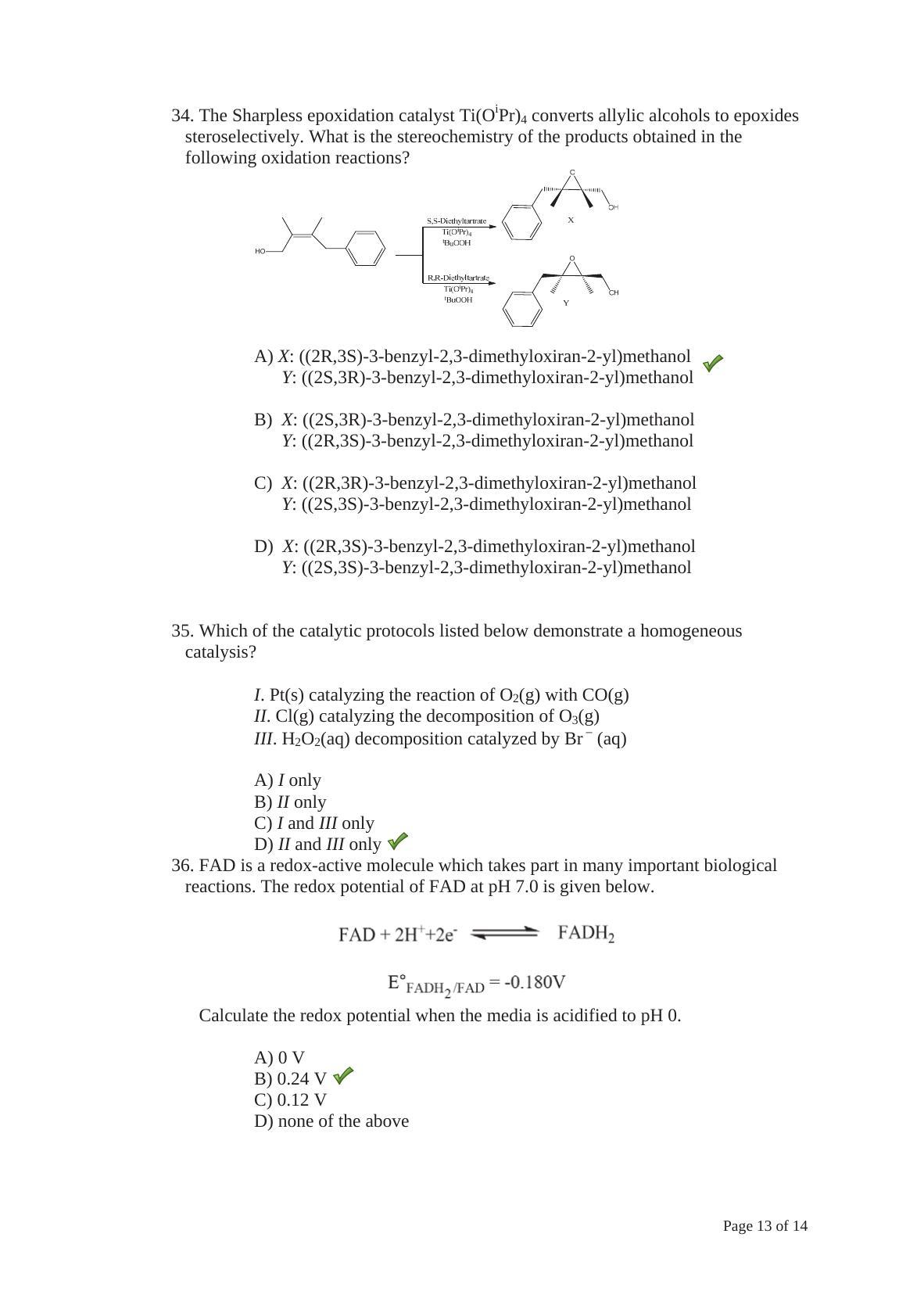 TIFR GS 2014 Chemistry Y Question Paper - Page 13