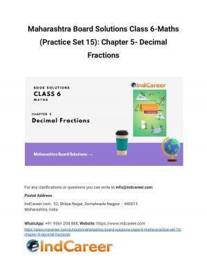 Maharashtra Board Solutions Class 6-Maths (Practice Set 15): Chapter 5- Decimal Fractions