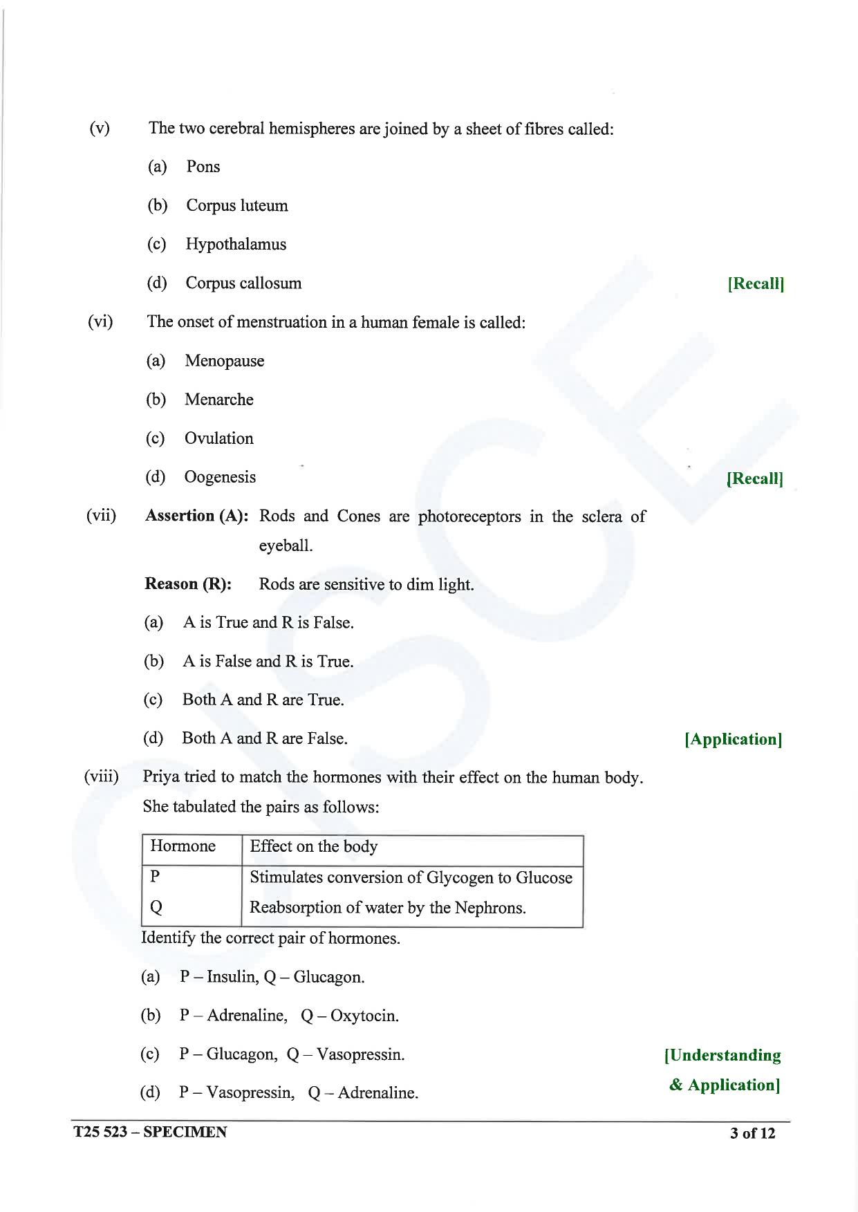 ICSE Class 10 2025 Biology (Science Paper 3) (QP & MS) Specimen Paper - Page 3