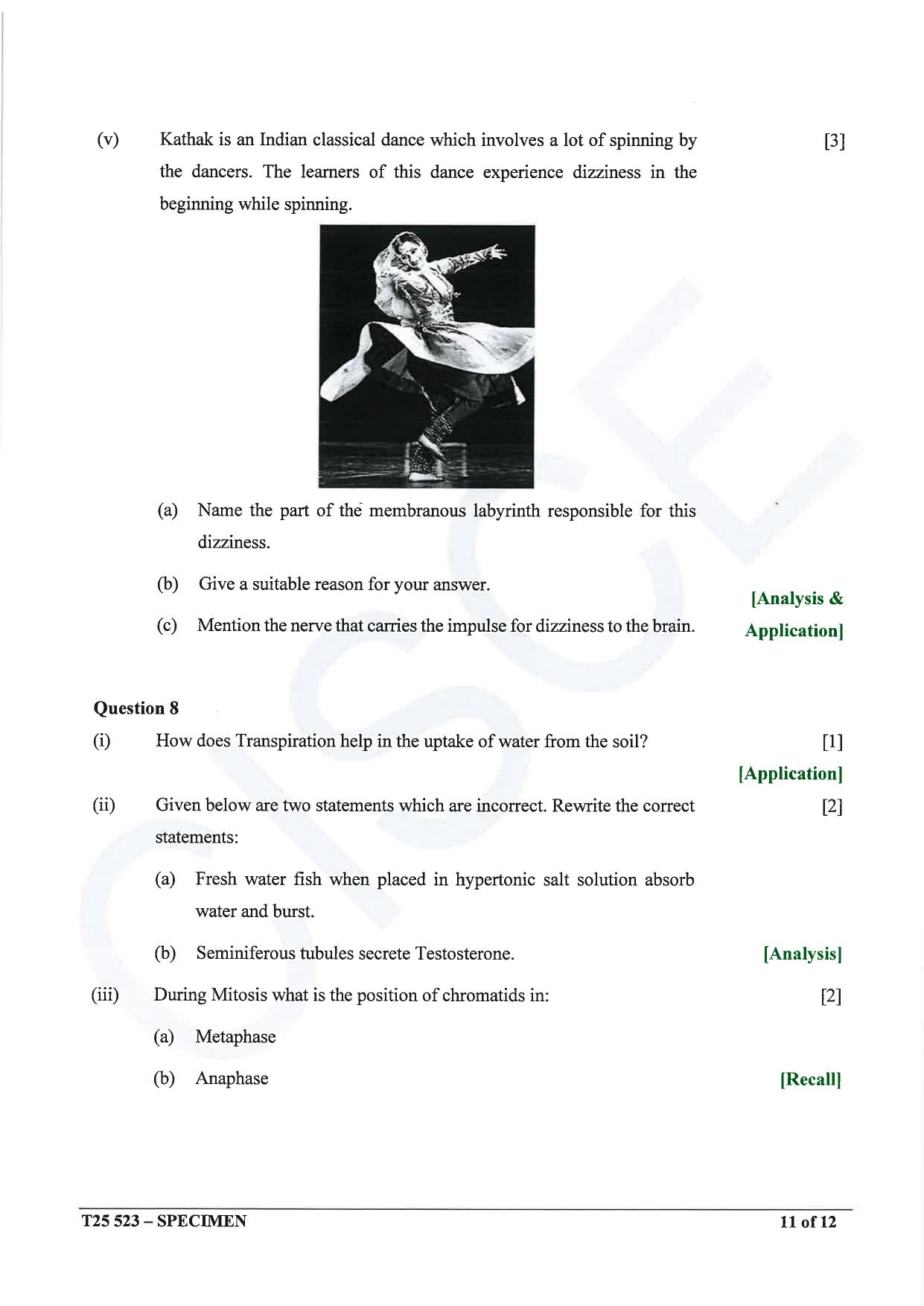 ICSE Class 10 2025 Biology (Science Paper 3) (QP & MS) Specimen Paper - Page 11