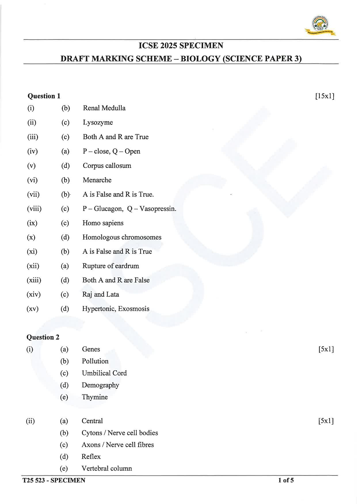ICSE Class 10 2025 Biology (Science Paper 3) (QP & MS) Specimen Paper - Page 13