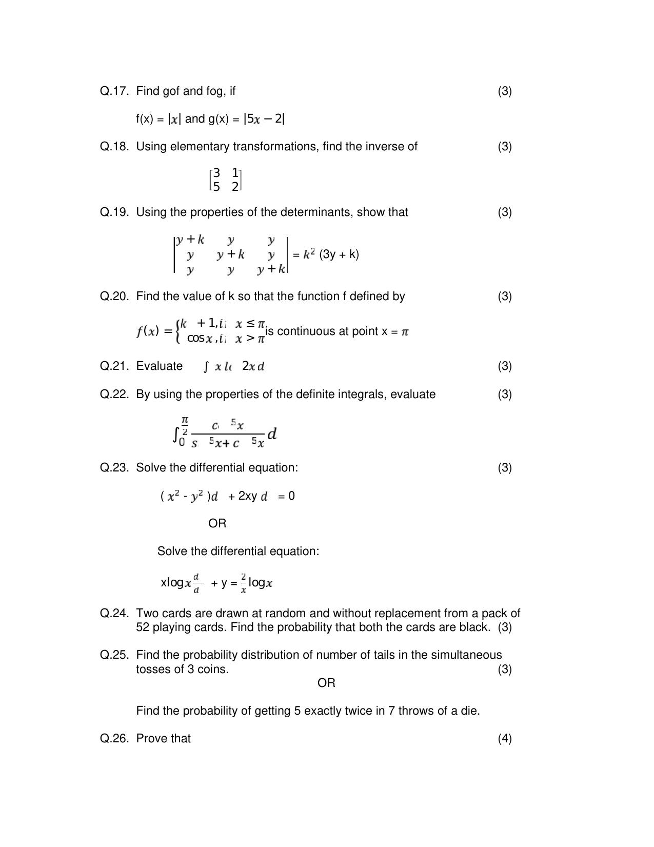HPBOSE Class 12th Math Sample Question Papers 2024 - Page 3