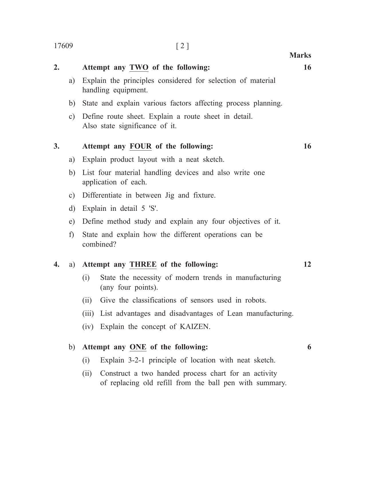 MSBTE Winter Question Paper 2019 - Production Engineering & Robotics - Page 2