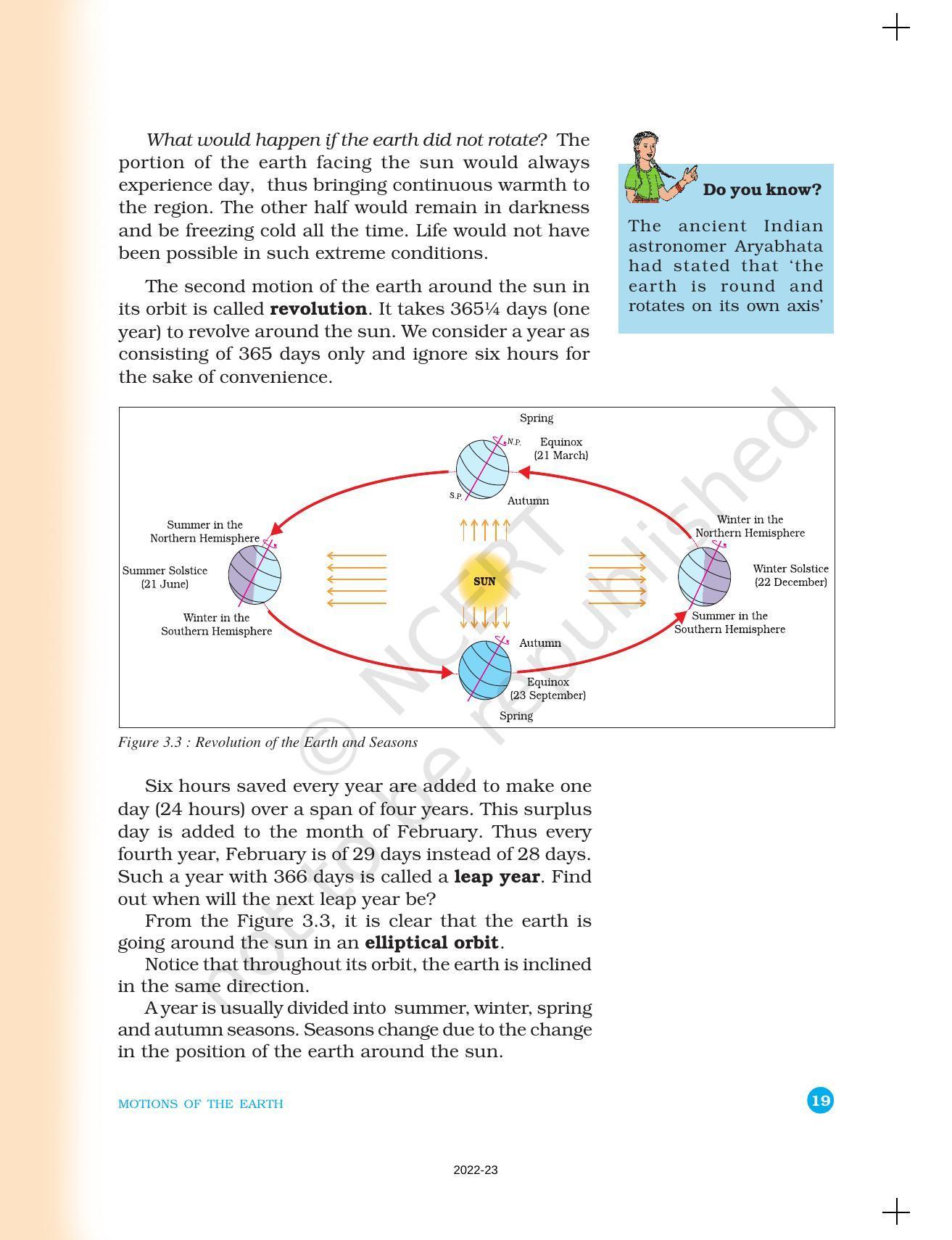 NCERT Book for Class 6 Social Science(Geography) : Chapter 3-Motions of the Earth - Page 2