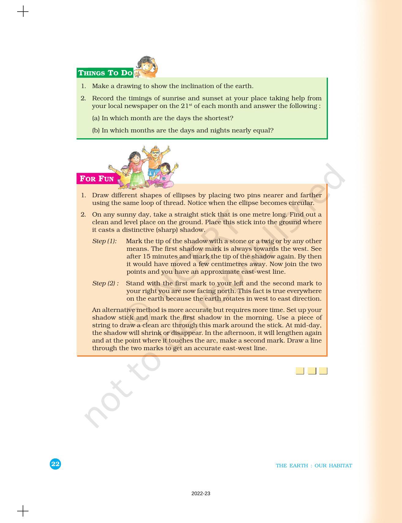 NCERT Book for Class 6 Social Science(Geography) : Chapter 3-Motions of the Earth - Page 5