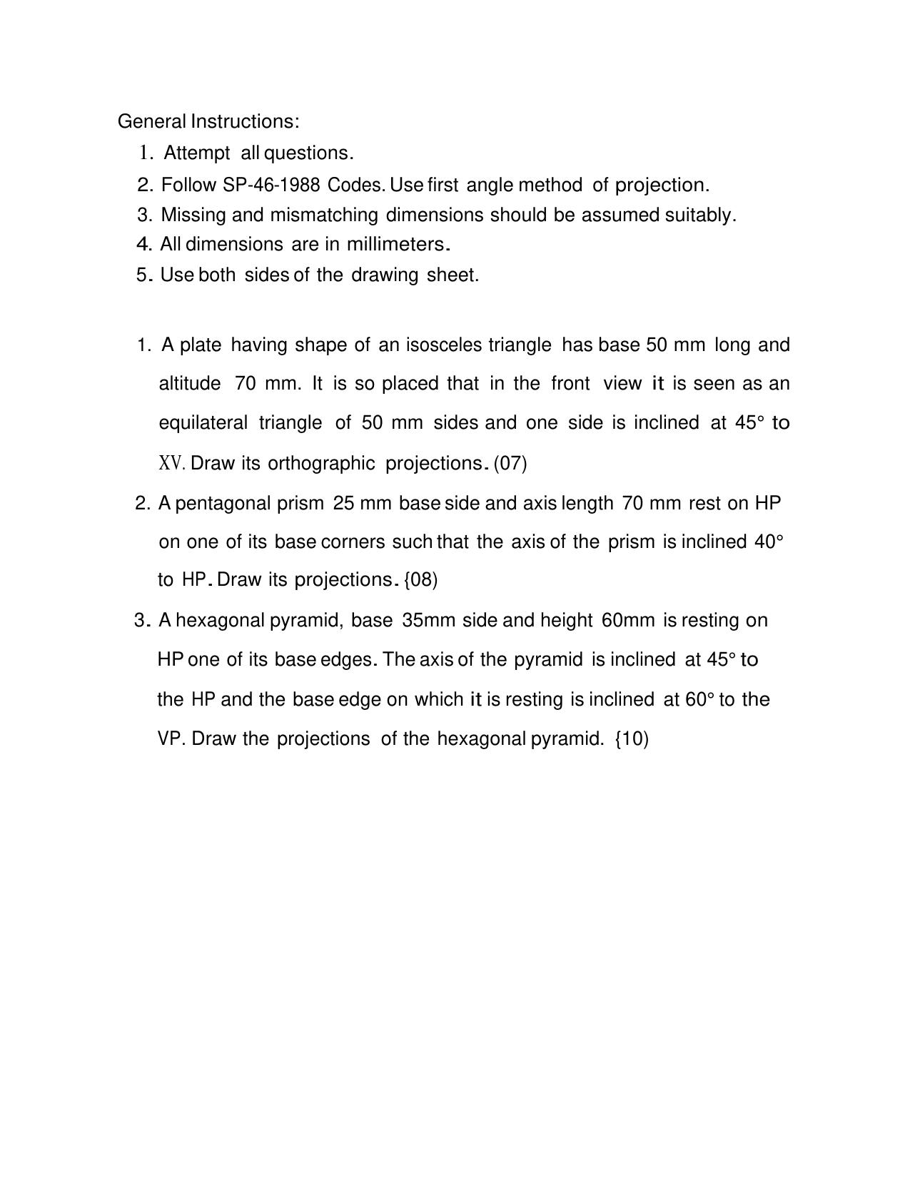CBSE Worksheets for Class 11 Engineering Graphics Assignment - Page 3