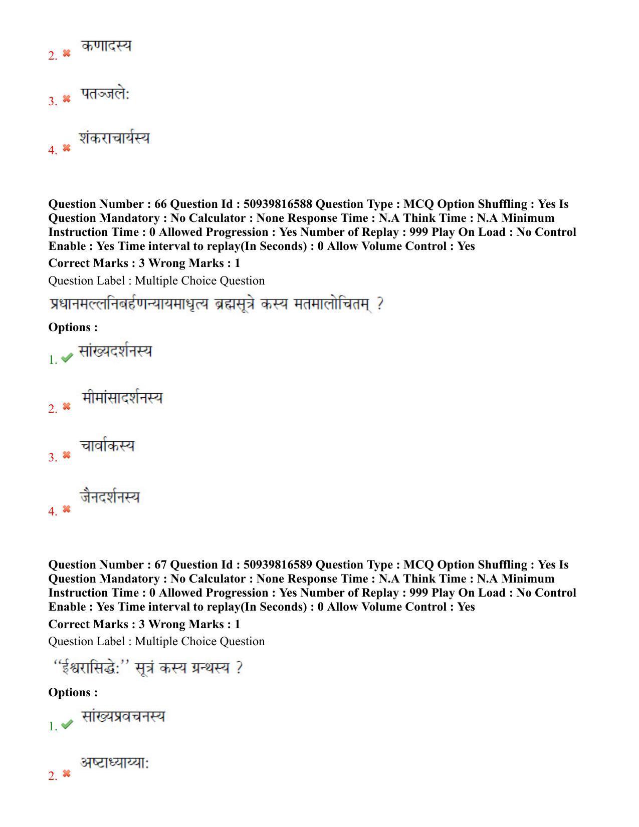 BHU RET Dharm Vijnana 2020 Question Paper - Page 40