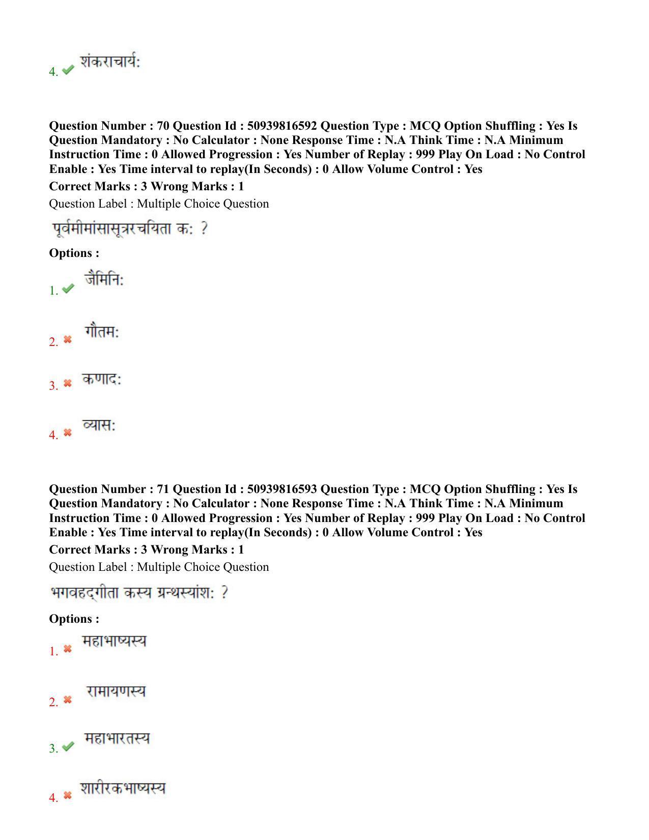 BHU RET Dharm Vijnana 2020 Question Paper - Page 42