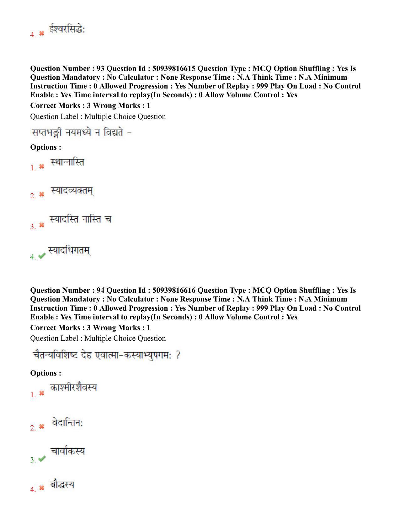BHU RET Dharm Vijnana 2020 Question Paper - Page 53