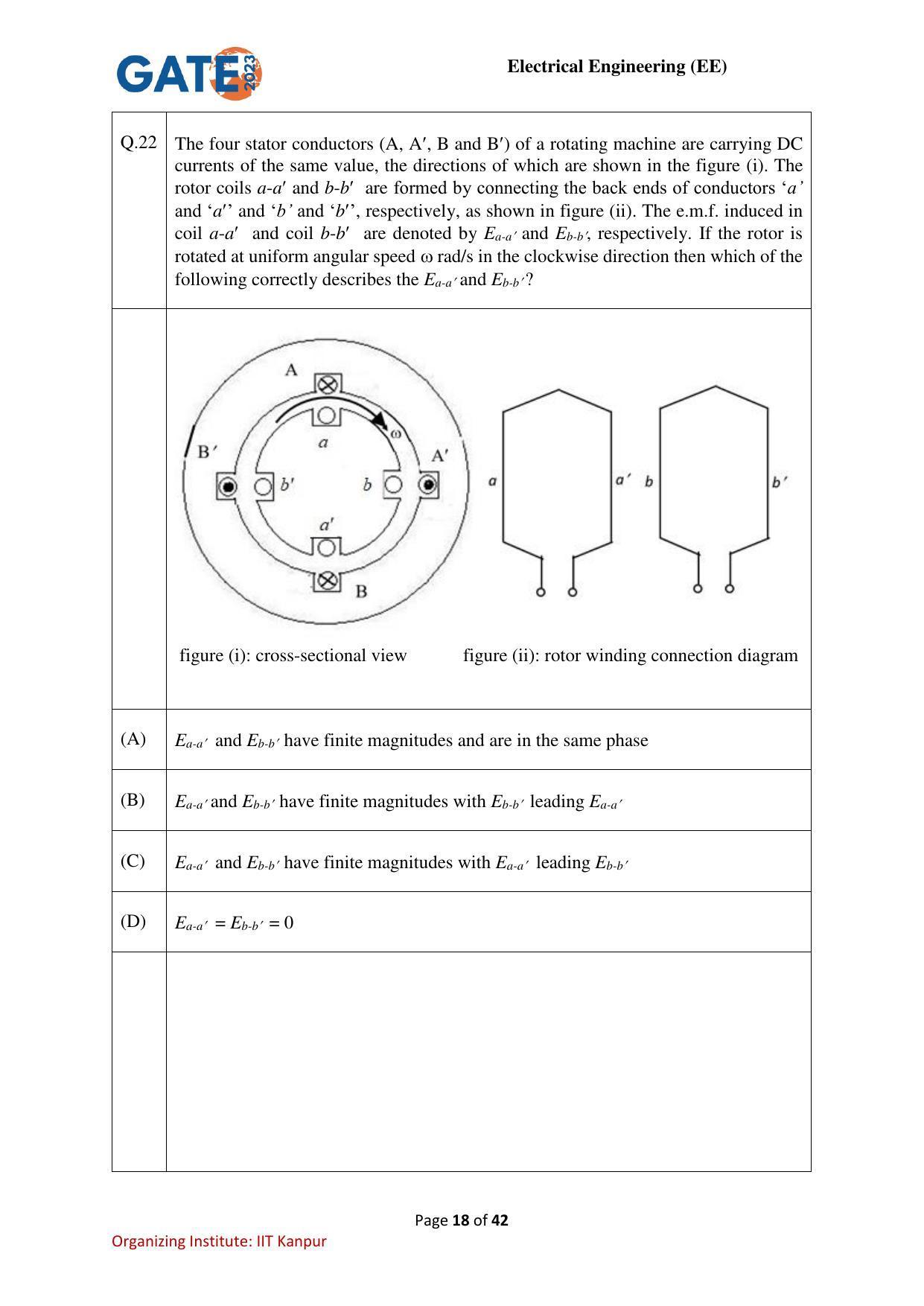 GATE 2023 Electrical Engineering (EE) Question Paper - Page 18