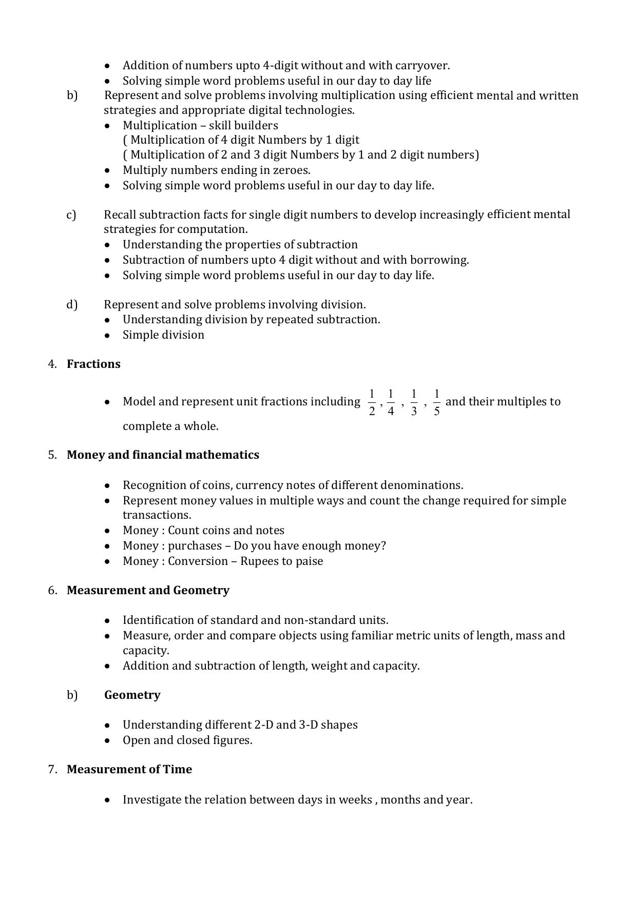 Worksheet for Class 3 Mathematics Practice Test Assignment 11 - Page 2