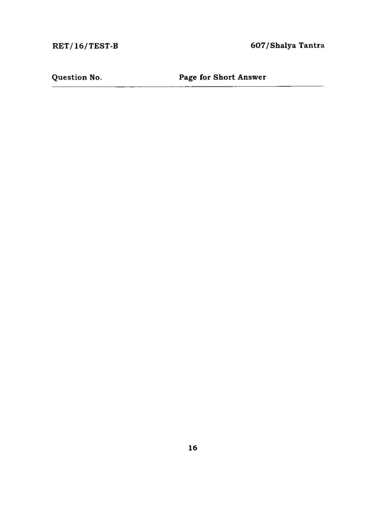 BHU RET SHALYA TANTRA 2016 Question Paper - Page 16