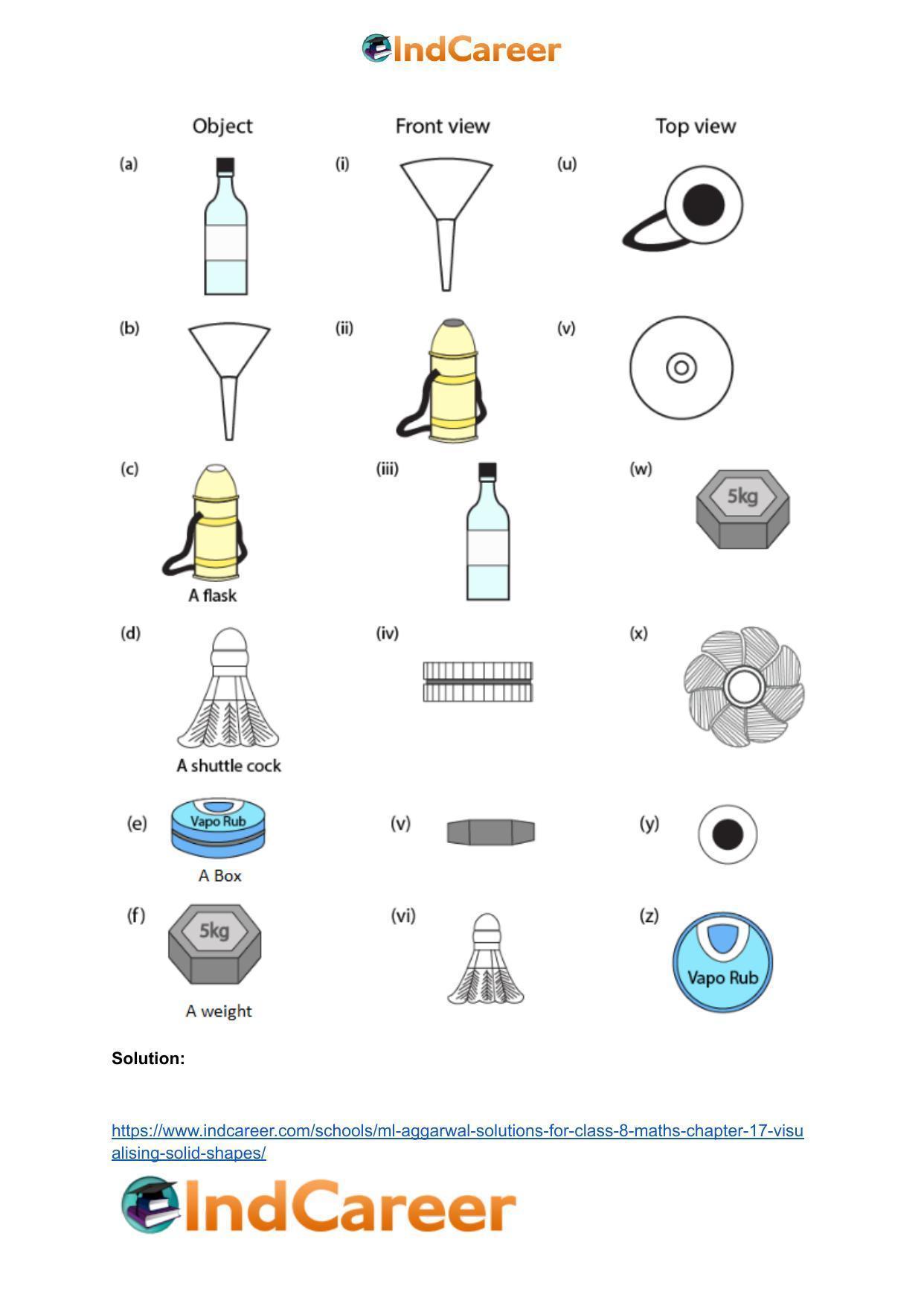 ML Aggarwal Solutions for Class 8 Maths Chapter 17- Visualising Solid Shapes - Page 6