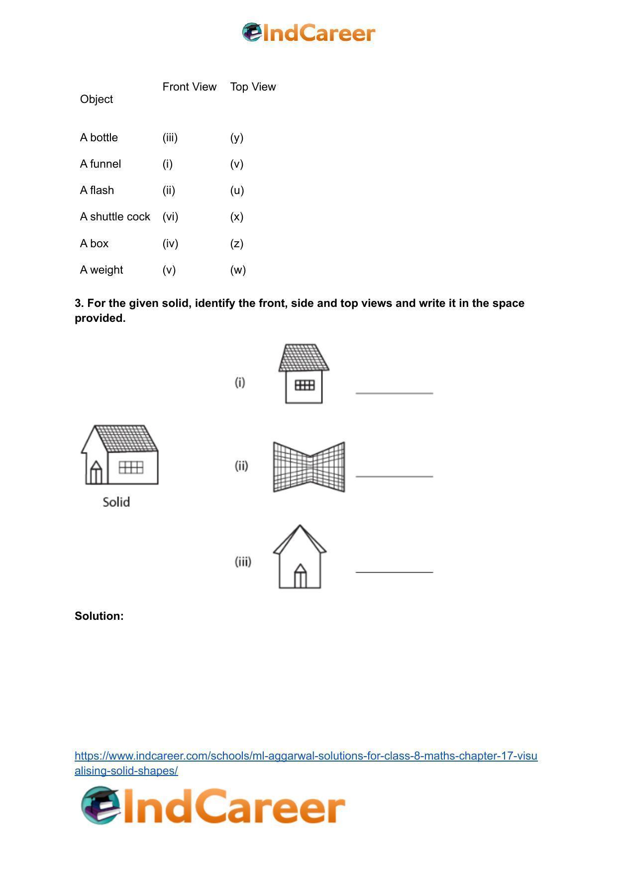 ML Aggarwal Solutions for Class 8 Maths Chapter 17- Visualising Solid Shapes - Page 7