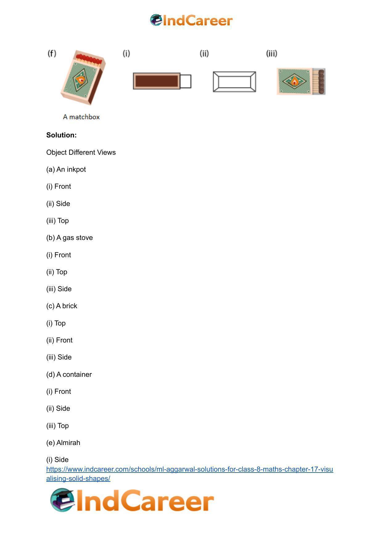 ML Aggarwal Solutions for Class 8 Maths Chapter 17- Visualising Solid Shapes - Page 10